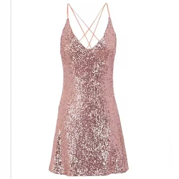 Topshop | Dresses | Topshop Rose Sequin Mini Dress